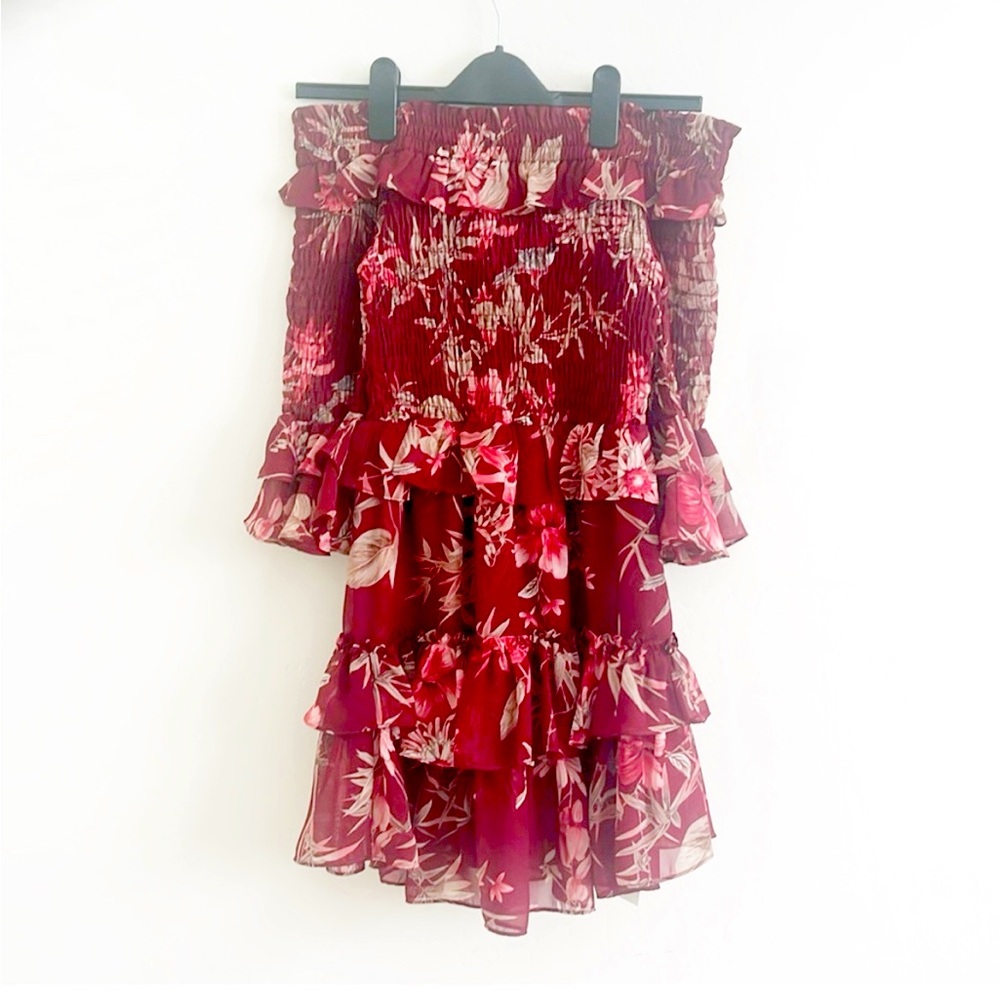 Misa Los Angeles Red Women’s Floral Dress